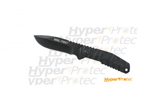 Couteau noir mat militaire ultra solide manche G10