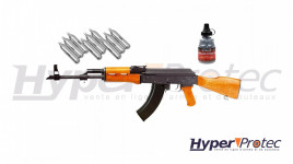 Pack Réplique CO2 fusil à billes d'acier kalashnikov AK47