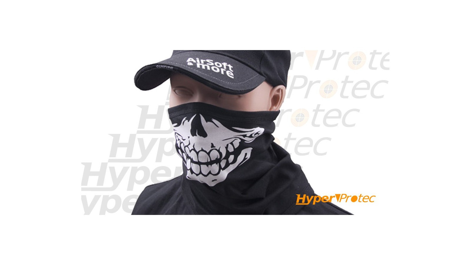 Baclava cache nez thermoactif impression skull noir