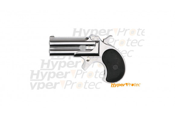 Pistolet airsoft Derringer mod GNB silver à gaz - cal. 6mm