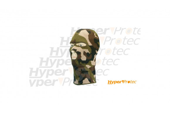 Cagoule en laine 3 trous camouflage