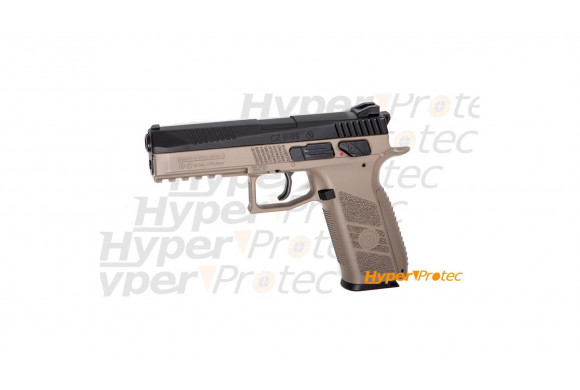 Pistolet à plombs et billes acier CZ P-09 biton Desert-FDE calibre 4.5mm