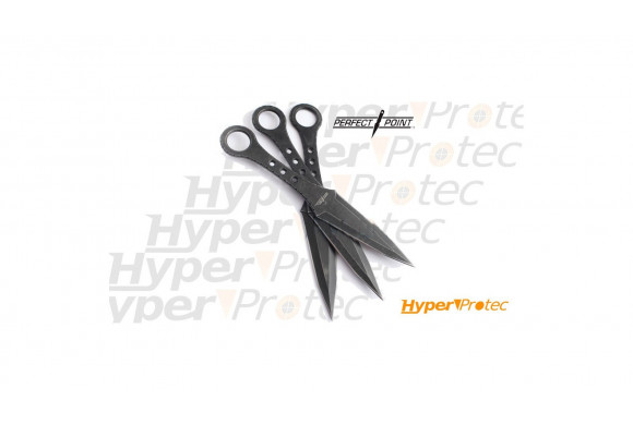 Set de 3 Kunai Perfect Point acier vieilli couteaux de lancer professionnel