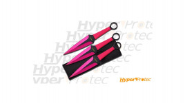 3 Couteaux de lancer Pink lady precision kunai édition rose