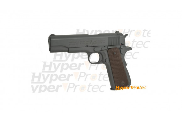 Réplique airsoft CO2 pistolet Colt M1911 A1 finition grey metal