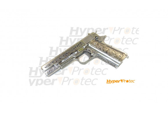 Pistolet airsoft GBB WE 1911 floral pattern silver 0.9J