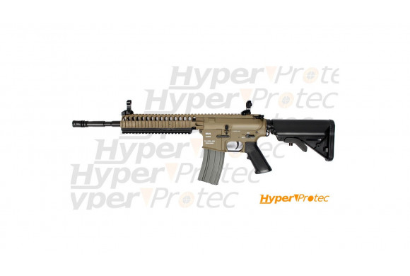 Rélique longue airsoft CA4A1 EC2 M4 CQB RIS AEG tan et noir - 1.1J