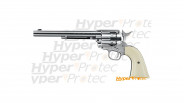 Revolver à billes d'acier Colt SAA nickelé canon long - calibre 4.5mm bbs