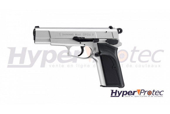 Pistolet à cartouches à blanc Browning GPDA nickel mat - calibre 9mm P.A.K