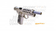 Réplique WE airsoft pistolet 1911 custom GBB Hex cut chromé 0.9J