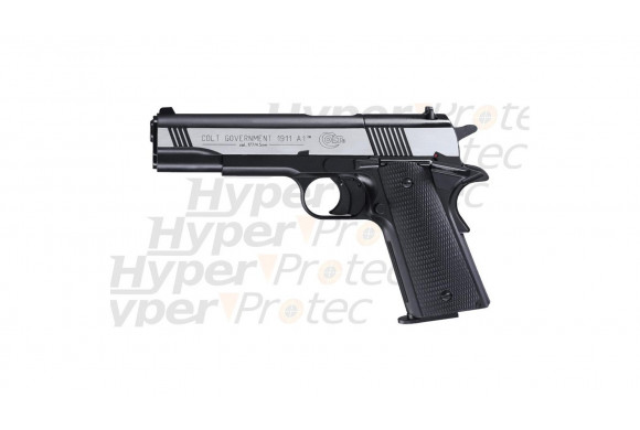 Colt Government 1911 A1 Dark Ops culasse nickel - Pistolet à plomb