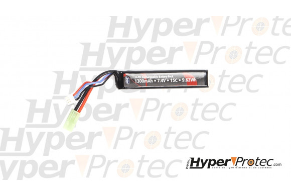 Batterie Li-po 15C 1300 mAh 7.4V de 9.62Wh