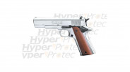 Pistolet Colt 911 à blanc 9 mm - chromé crosse bois