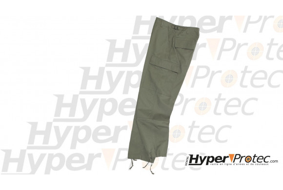 pantalon militaire US BDU kaki vert uni