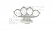 Poing américain Boxer aluminium gris avec pics