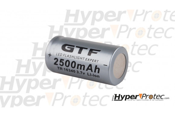 Batterie CR123A (16340) Li-ion de 2500 mAh pile rechargeable