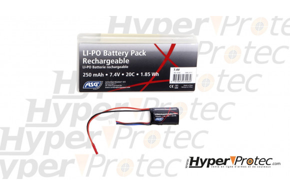 Batterie Li-Po 250 mAh, 7.4V 20C pour HPA