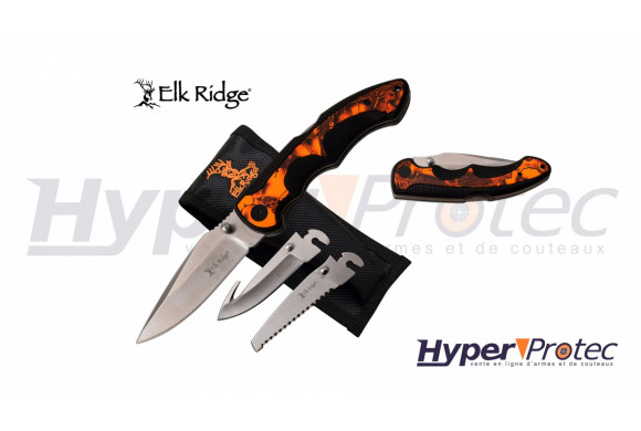 Couteau pliant de chasse "Elk Ridge" avec lames interchangeables