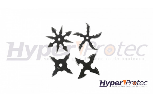 Lot de 4 mini shurikens à lancer noir