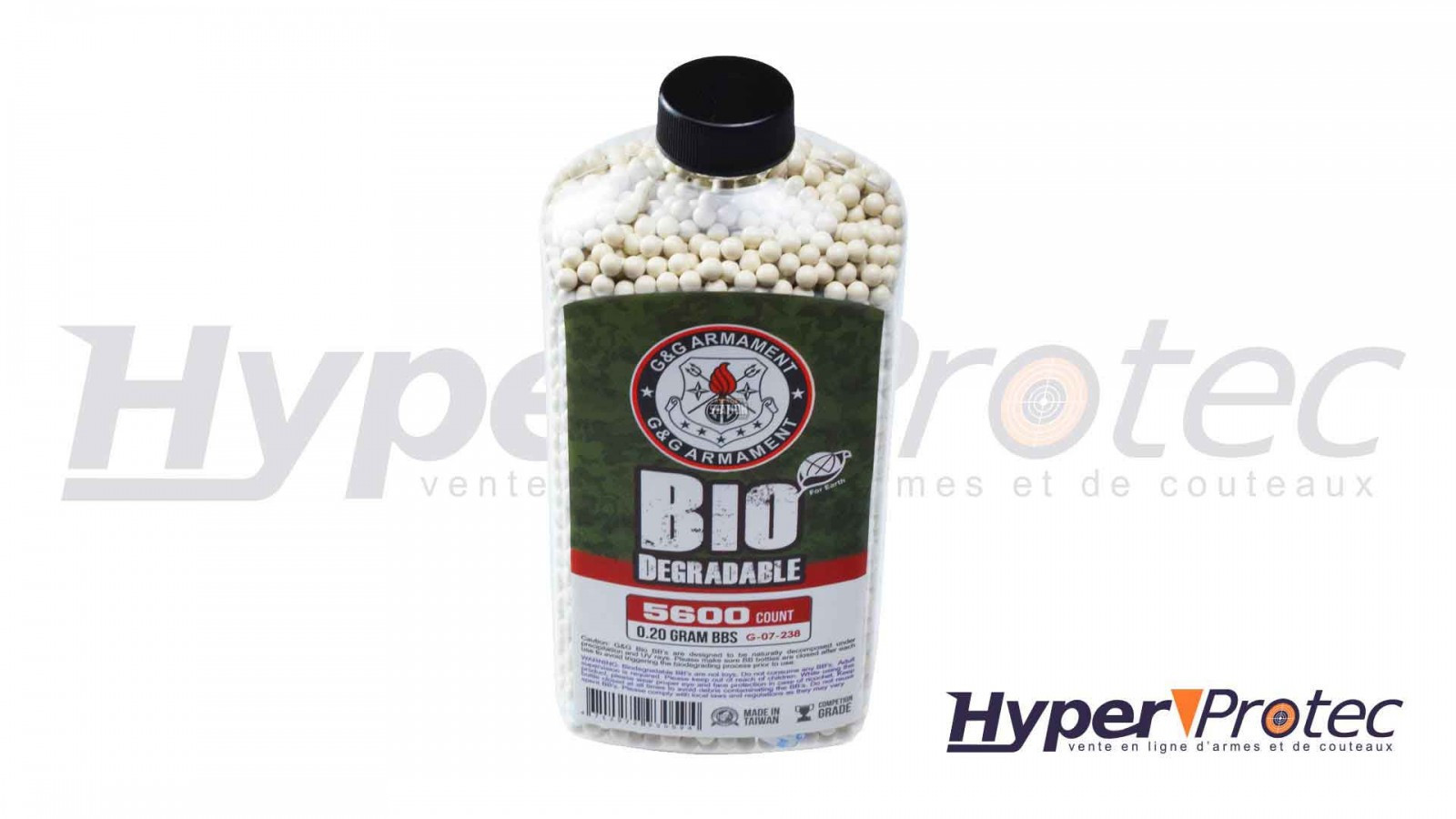 Bille Airsoft 6 mm G&G Biodégradable 0,20g