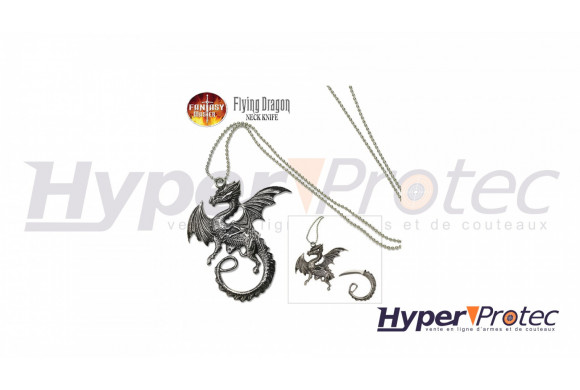 Collier pendentif dragon avec lame cachée