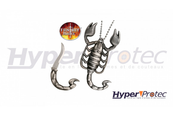Collier avec pendentif en forme de scorpion avec lame cachée