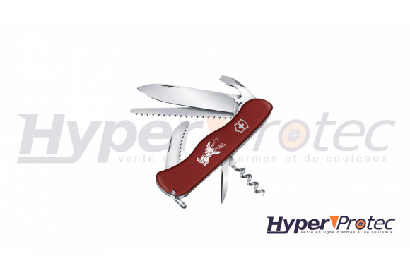 Couteau suisse Victorinox Hunter manche rouge avec motif Chevreuil
