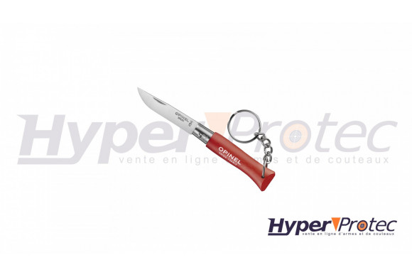 Porte clef Opinel n° 04 inox manche rouge