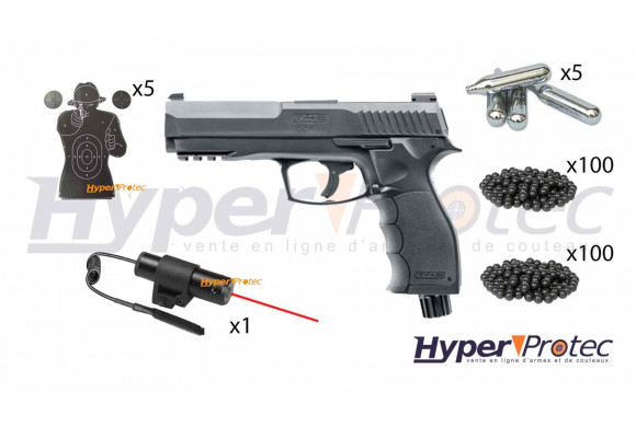 Pack T4E HDP 50 Pistolet Balle Caoutchouc et son laser dissuasif