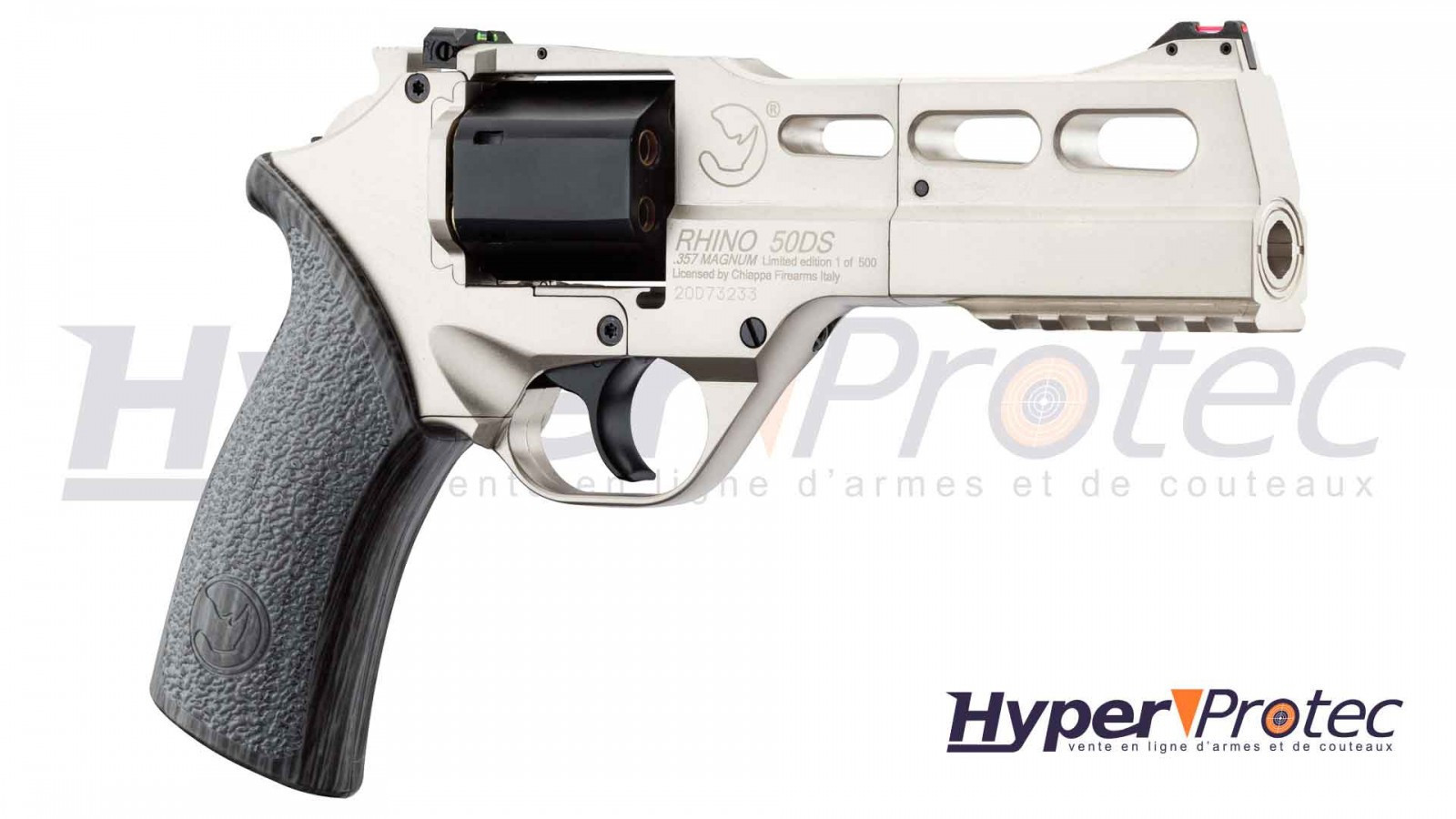 Pack Airsoft revolver CO2 CHIAPPA RHINO 60DS + Co2 + billes + cible +  mallette