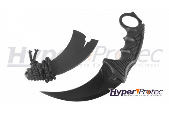 Couteau Karambit noir éco tour de cou