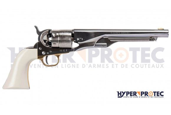 Revolver Poudre Noire Pietta 1860 Army Old Silver Ivoirine