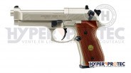 Pistolet à plomb CO2 BERETTA 92 Nickel Mat Crosse Bois