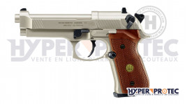 Pistolet à plomb CO2 BERETTA 92 Nickel Mat Crosse Bois