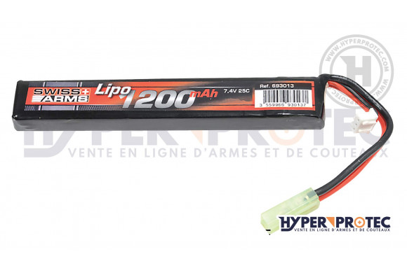 Swiss Arms Lipo 7.4V 1200 mAh 25C - Batterie Airsoft