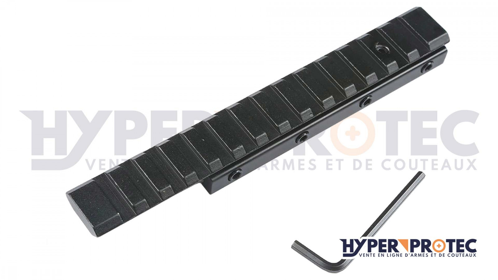 Rail transormateur de 11 à 22 mm pour arme universel en métal noir