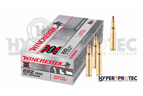 Munition calibre 222 Winchester Super X ogive JSP