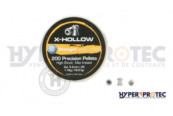 Munition Stoeger X-Hollow - boite de 200 Plomb 5.5 mm