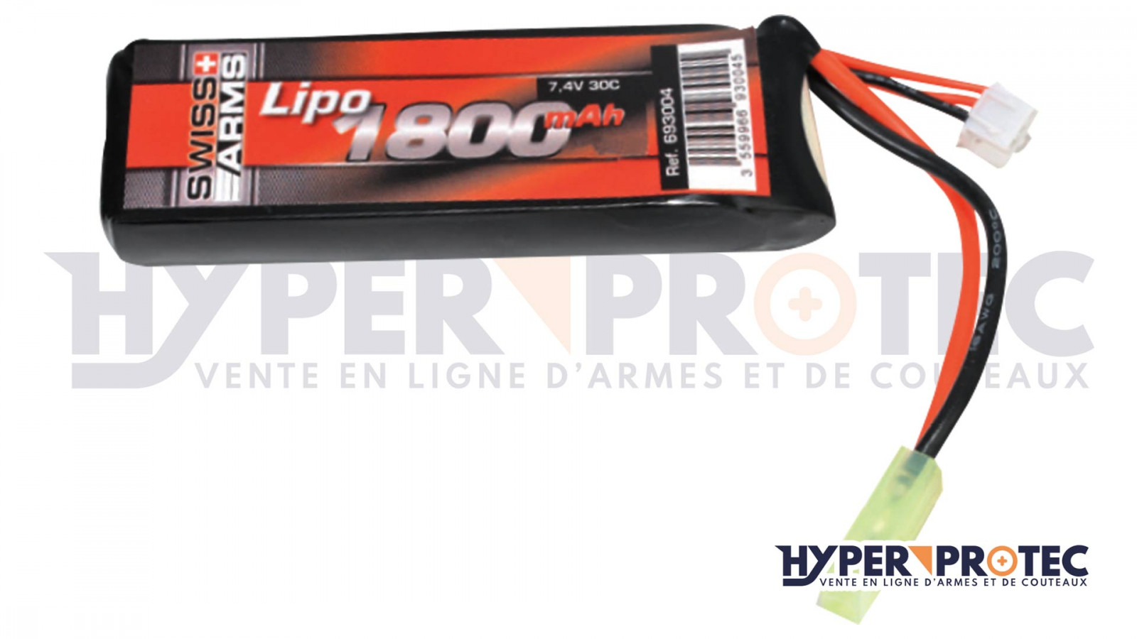 Swiss Arms Lipo 7.4V 1800 mAh 30C - Batterie Airsoft - HyperProtec