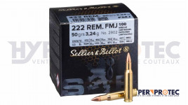 Munition 222 Rem FMJ Sellier Bellot Boîte de 100 cartouches