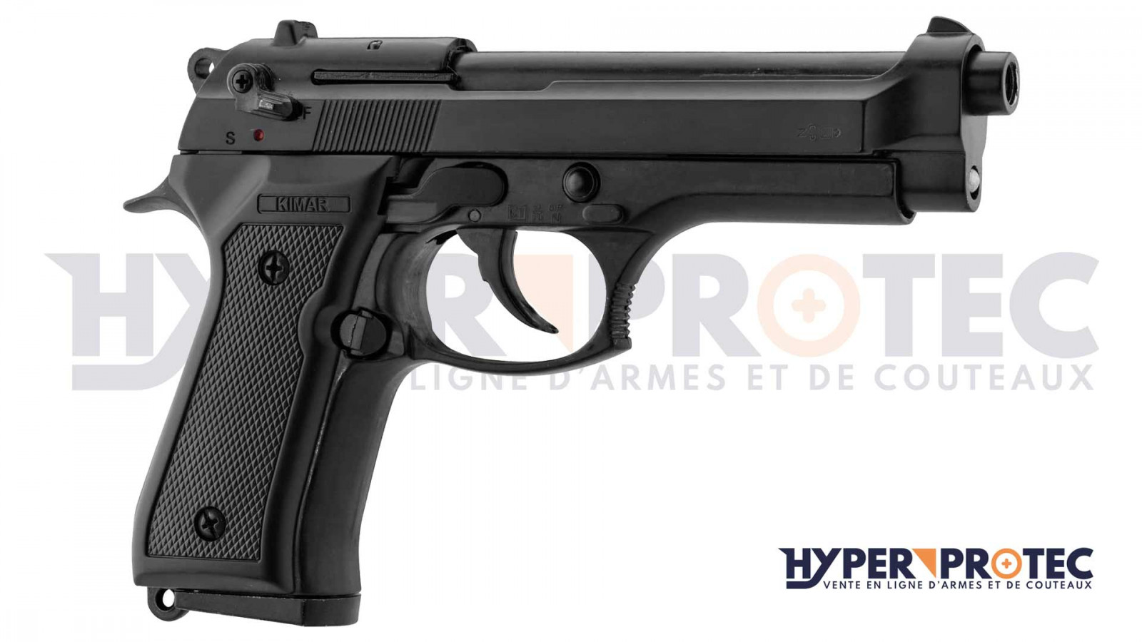 Pistolet d'alarme Bruni Model 92FS Bronzé 9mm - Arme de défense