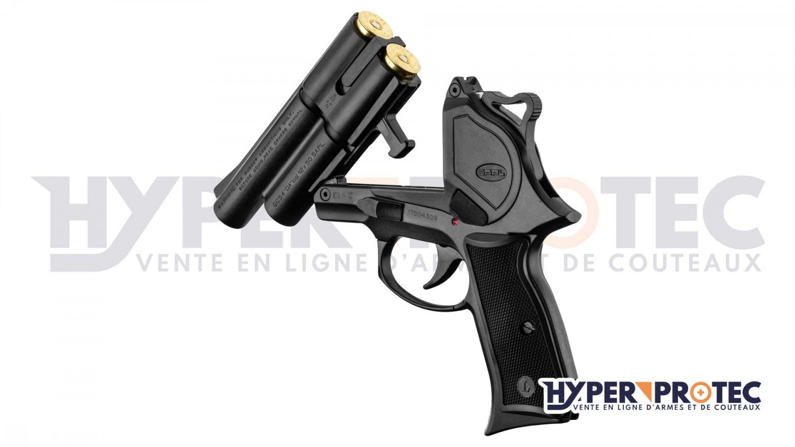 pistolet GC54 DA de défense tir de projectile caoutchouc en calibre 12