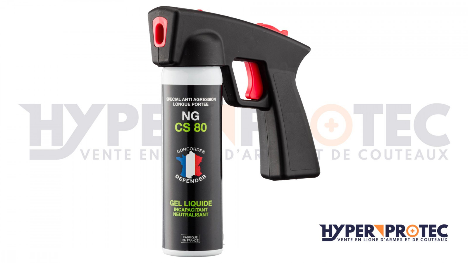 SPRAY ANTI-AGRESSION 100ML GAZ CS AVEC POIGNEE