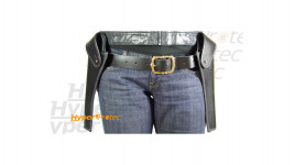 Holster cuir noir de country - 2 poches