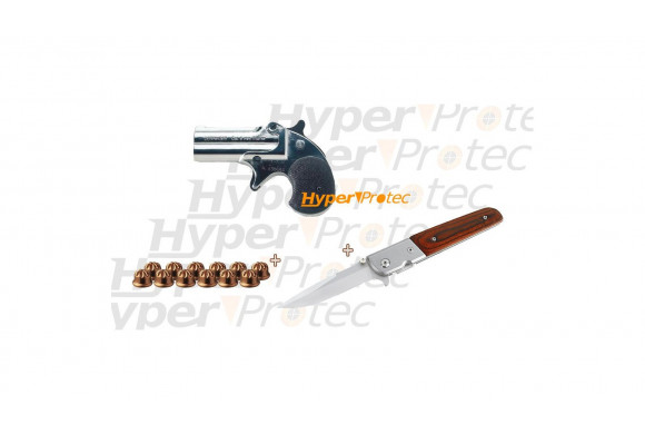 Pack Promo Derringer et couteau Kimar 6 mm à blanc