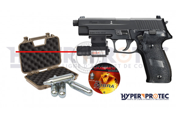 Pack Plinking Sig Sauer P226 à plombs et BB 4.5 mm Noir