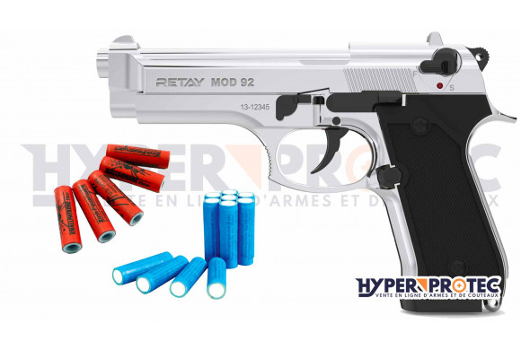 RETAY Pistolet d'Alarme MOD 92 9mm P.A.K balle à blanc - SATIN - Heritage  Airsoft