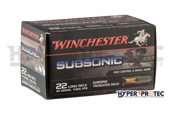 Munition 22LR Winchester Subsoniques Truncated