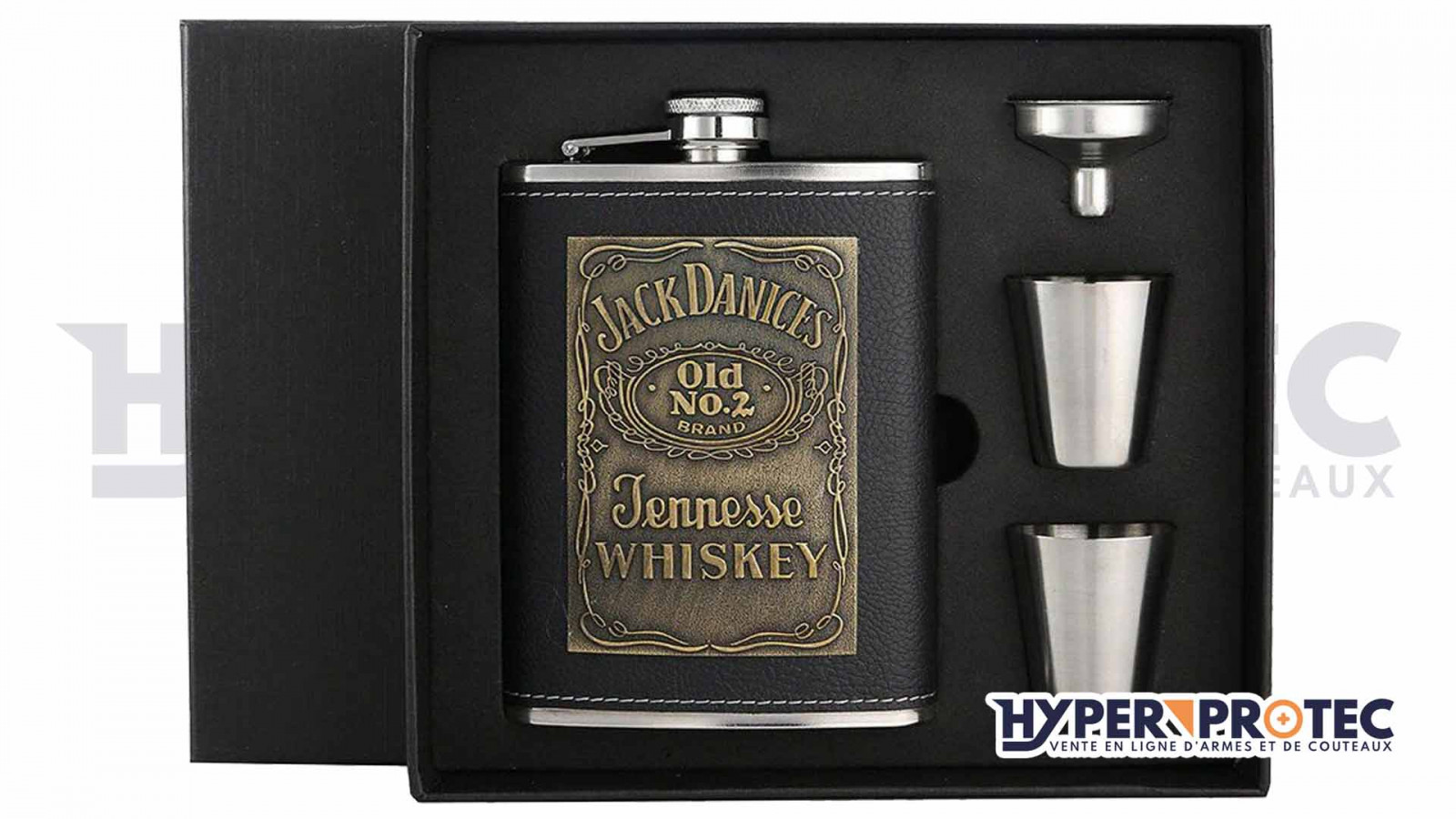 coffret  fiole flasque a whisky  vintage jack daniel's 