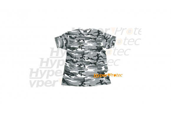 Tee-shirt camo militaire noir et blanc - Taille S